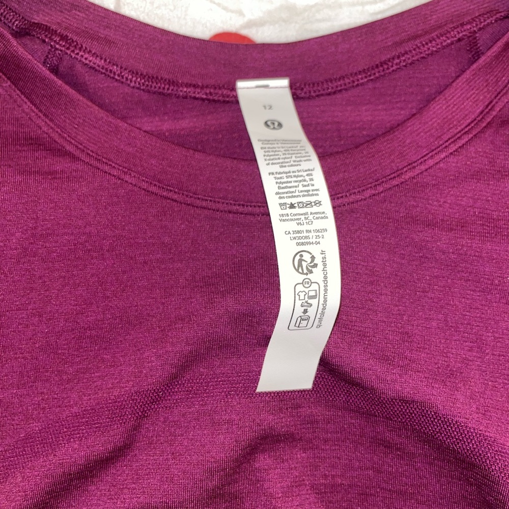 Lululemon Swiftly Tech 2.0 Longsleeve Top Race